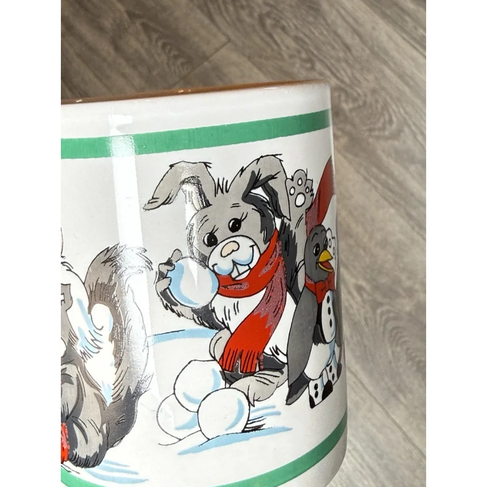Vintage McCrorys Stores Chrismas Woodland Animal Winter Coffee Cup Mug